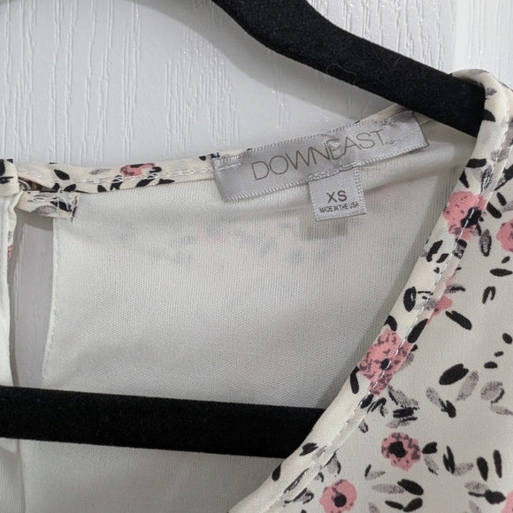 DownEast White High-Low Pink Floral Dress - Picture 3 of 7